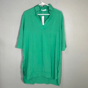 PAYRU shirt style Swim Cover up green size small NWT